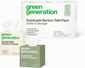 Green Generation Bamboo Toilet Paper & Facial Tissues Bundle – 3-Ply Soft, Organic, Hypoallergenic, Septic Safe, FSC Certified