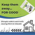 NoHarm Rodent Control | Smarter Than Repellent | Blocks Scent-Trails | Disrupts Mice and Rats | Safe | 4 Packets for Indoor Use