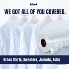 Plasticplace Clear Garment Bags - Pack of 432 Suit Bags Men Travel Clear Garment Bag Storage Ideal for Clothing Protection from Dust & Dirt Hanging Clothes Storage .65 Mil Dress Bag 21" x 7" x 40"