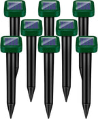 Solar Powered Mole Repellent Ultrasonic Outdoor, 8 Packs Snake Skunk Gopher Vole Rodent Deterrent, Waterproof Repeller for Yard Lawn Garden to Get Rid of Groundhog Chipmunk Raccoon