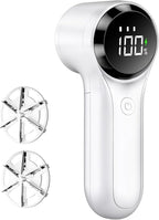 Buywoo Fabric Shaver, Electric Lint Remover, Rechargeable Lint Shaver, Household Essentials for Clothes, Upholstery, Furniture, Sweater Defuzzer to Remove Pilling, Battery Operated, White