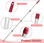 Mop Handle for Ocedar, Mop Handle for O Cedar, Spin Mop Replacement Handle for O Cedar, 4 Section 30" to 58" Mops Handles for Cedar Spin Mops & H2pro Flat Mop