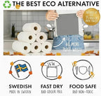SUPERSCANDI 10 Pack Swedish Dishcloths for Kitchen - 100% Biodegradable & Compostable Reusable Paper Towels Washable, Food-Safe & Without Plastic - Dish Rags Suitable for Any Surface, Grey