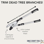 Tree Trimmer Loppers - Double Ratcheting Anvil Lopper - Extendable 26" - 40" Long Handles - Loppers for Tree Trimming Heavy Duty by Kings County Tools