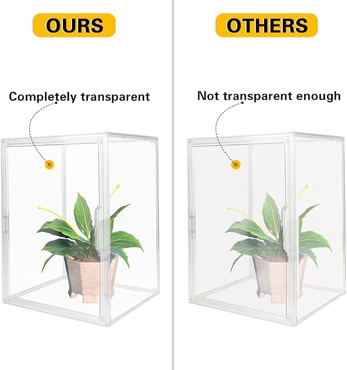 Clear Stackable Plastic Storage Bins with Magnetic Lid, Dustproof Book & Cosmetic Display Cases, Large Figures Collectibles Showcase, Shoe Box, Protection Organizer (XL, Count, 3)