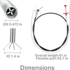 61 inch Drain Snake Grabber Claw Pickup Tool Drain Hair Remover Tool Sewer Cleaner Hook Long Grabber Drain Tool Home Sink And Toilet Drain Cleaner Tool