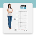Adjustable NSF-Certified Metal Shelf Wire Shelving Unit Storage for Small Places Restaurant Garage Pantry Kitchen Garage Rack (Chrome, 21.5L x 11.6W x 47.6H)