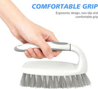 SetSail Heavy Duty Scrub Brush, Stiff Bristles Cleaning Brush with Non Slip Handle Shower Scrubber for Bathroom Kitchen Bathtub Tile Sink, 2 Pack(Grey White)