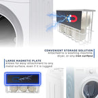 Magnetic Dryer Ball Holder Plus 6 XL Wool Dryer Balls from New Zealand Wool- Laundry Dryer Balls Storage Containers: Easy Install Without Tools, Magnetic Basket for Dryer Balls