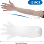 Long Sleeve Cleaning Gloves Disposable Elbow Length Plastic Sleeve Waterproof Protective Arm Gloves Cleaning Kitchen