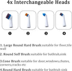 Electric Cleaning Brush with 4 in 1 Multiple Brush Heads, Indoor Household Cordless Motorized Brush for Bathroom Toilet Kitchen Tile Crevice