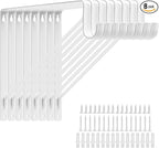 8 Pack Heavy Duty Closet Shelf & Rod Brackets 11 x 11 Inch, 300lbs Wall Mounted Closet Shelves Bracket with Rod Shelving Support, Closet Pole Supports Bracket Holder with Screws, White