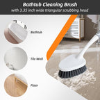 3 Pack Heavy-Duty Scrub Brush Set, Grout Brush, Shower Squeegee, Shower Cleaner Brush with Non-Slip Grip, Stiff Bristles Scrub Brushes for Cleaning Bathroom, Shower, Tile, Grout, Tub, Floor, Sink