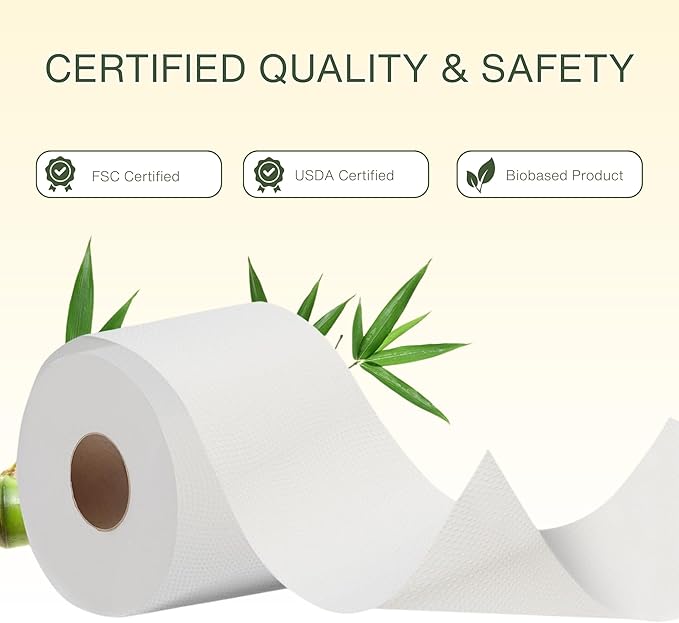 Green Generation Bamboo Toilet Paper & Facial Tissues Bundle – 3-Ply Soft, Organic, Hypoallergenic, Septic Safe, FSC Certified