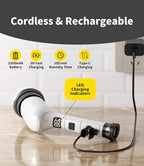 Electric Spin Scrubber, Cordless Household Cleaning Brush with 6 Replaceable Heads, 3 Speeds, LED Display, Lightweight Handheld Power Scrubber for Cleaning Stove/Bowl/Sink/Corner/Tile/Grout-White