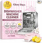 Dishwasher Cleaner And Deodorizer Tablets - 1 Year Supply Lemon Citrus Dishwasher Cleaning Tablets - Deep Cleaning Removes Limescale and Odors - Eco-friendly Dish Washer Machine Cleaner - Septic Safe