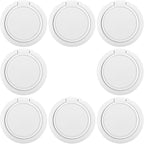 FUOYLOO 8pcs Adhesive Wall Glasses Organizer - 180° Folding Eyewear Storage Rack for Small Spaces - Eyeglass Holder for Home and Office Use White