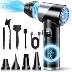 Compressed Air Duster-310,000RPM Cordless Air Blower with LED Light, 4 Gear Adjustable Turbo Fan, Super Power Electric Air Duster for Computer, Keyboard, Outdoor, House and Car