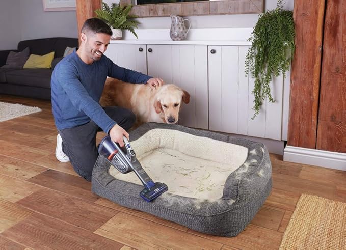 BLACK+DECKER dust buster Handheld Vacuum Cordless, Pet Hair Vacuum, Portable for Home and Car with Pet Brush, Rechargeable, Powerful Suction, Washable Bowl Filter,furbuster AdvancedClean (HHVK515JP07)