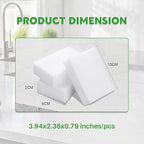 Magic Melamine Sponge Eraser, GRS Certified 50 Pack Magic Cleaning Erasers in Bulk No Scratch & Super Absorbent, Multi-Functional Melamine Foam Sponges for Bathroom Window Shoes Kitchen