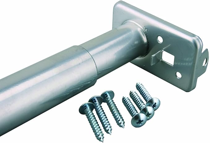 Knape & Vogt, 30 48-Inch, Pro by John Sterling RP0022-30/48 Adjustable Closet Rod, 30-48 inch, Platinum Gray