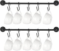 Mkono Mug Holder Wall Mounted Coffee Cup Rack Hanger Modern Metal with 10 Mug Hooks Rustic Utensil Tea Cups Storage Organizer for Kitchen Dining Room Coffee Bar, Set of 2, Black
