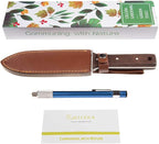 12" Hori Hori Garden Knife (Right Serrated Blade) with Free Diamond Sharpening Rod, Ideal Gardening Digging Landscaping Weeding Tool, with Thick Sheath and a Fine Gift Box