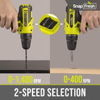 SnapFresh Cordless Drill, 20V Power Drill Set with 2 Variable Speed, 21+1 Torque Setting, Lightweight, LED, 43pcs Drill Bits, Impact Drill Set for Home, DIY (Battery & Charger Not Included)