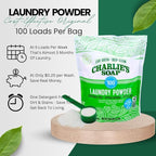 Charlie’s Soap Laundry Powder (100 Loads, 2 Pack) Hypoallergenic Deep Cleaning Washing Powder Detergent – Eco-Friendly, Safe, and Effective