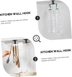2pcs Wall Mounted Kitchen Utensil Hooks Set Punch Spatula and Spoon Organizer Rack with Space Saving Design Kitchen Spoon Hook Holder for Wall Storage Black and White