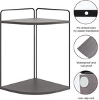 Forest Angle Bathroom Counter Organizer,Countertop Organizer,Vanity Organizers,Bathroom Storage,Bathroom Sink Caddy,Counter Shelf,Corner Counter,Corner Shelves(Black-Grey)