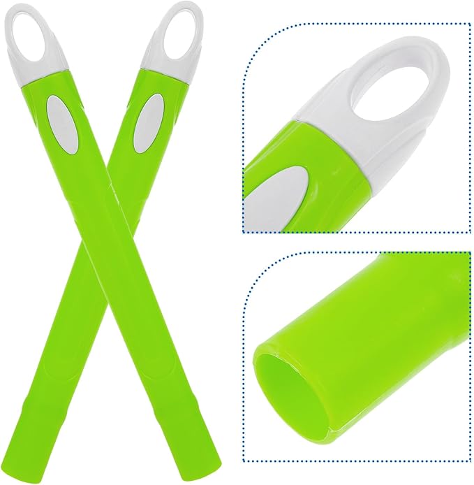 Zerodeko 2pcs Mop Handles and Broom Handle Grips Replacement, Stainless Steel Extendable Rods with Hanging Hole, Household Sweeping Stick Accessories for Dustpan and Cleaning Tools