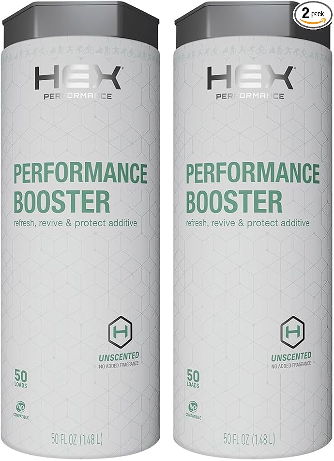 HEX Performance Fabric Booster, Unscented, 100 Load (Pack of 2) - Safe for Activewear, Made for Sensitive Skin, Eco-Friendly
