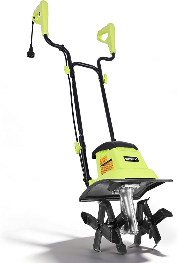 12 Inch Small Electric Corded Garden Tiller Cultivator 8.5 AMP Power Rototiller for Gardening