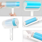 Reusable Travel Lint Roller 3 Pack, Washable Lint Roller Compact Pet Hair Remover Cleaner with Cover for Clothes, Pet Hairs, Include Large, Medium, Small Size