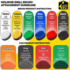 Holikme 40 Piece Drill Brush Attachment Set Scrub Pads Scouring Pads Power Scrubber Brush with Extend Long Attachment All Purpose Clean for Car Detailing，Grout, Tiles, Bathroom, Kitchen