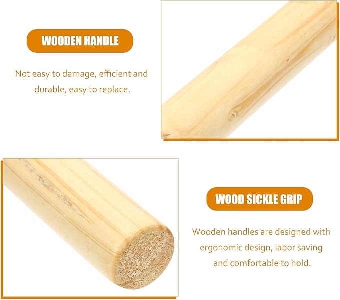 VOSAREA 4PCS Wooden Shovel Handle Replacement Solid Ash Wood Straight Handle - Wood Handles for Shovels - Hoes and Garden Tools Ideal for Landscaping and Gardening 39cm/15.35in
