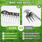 Detachable Gardening Hand Weeder Tool, Manual Weeder Claw Remover, Weed Puller Rake, Detachable Garden Hand Weeder Tool, Effective Uprooting for Lawn Garden Yard Vegetable Backyard Farm (5 Tines)