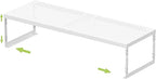 Jojocross Adjustable Stackable Metal Storage Shelf Organizer - Expandable Wire Rack with Perforations for Kitchen, Pantry, Bathroom, Cabinet & Office-Compact, Durable & Sturdy (1PACK/Medium/White)