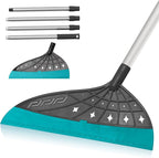 Magic Air Broom, Silicone Broom Floor Squeegee for Glass and Floors with 60’’ Long Aluminum Adjustable Handles,Silicone Squeegee Broom or Pet Hair, Dust and Liquids (Gray)