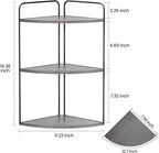 Forest Angle Bathroom Counter Organizer,Countertop Organizer,Vanity Organizers,Bathroom Storage,Bathroom Sink Caddy,Counter Shelf,Corner Counter,Corner Shelves(Black-Grey)