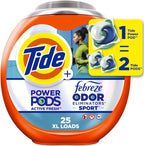 Tide Power Pods Sport Laundry Detergent Pacs, 25 Count, Advanced Sweat + Stain Fighter
