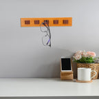 FAVOMOTO Wooden Wall-Mounted Sunglasses Holder Eyewear Storage Rack with Multiple Slots Modern Glasses Display Organizer for Entryway Bedroom Office