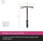 Yard Butler Terra Tiller Hand Cultivator, ITT-4T - Essential Gardening Tool for Yardwork - Power-Coated Steel Construction - Comfortable Grip - Long-Lasting - Rust-Resistant