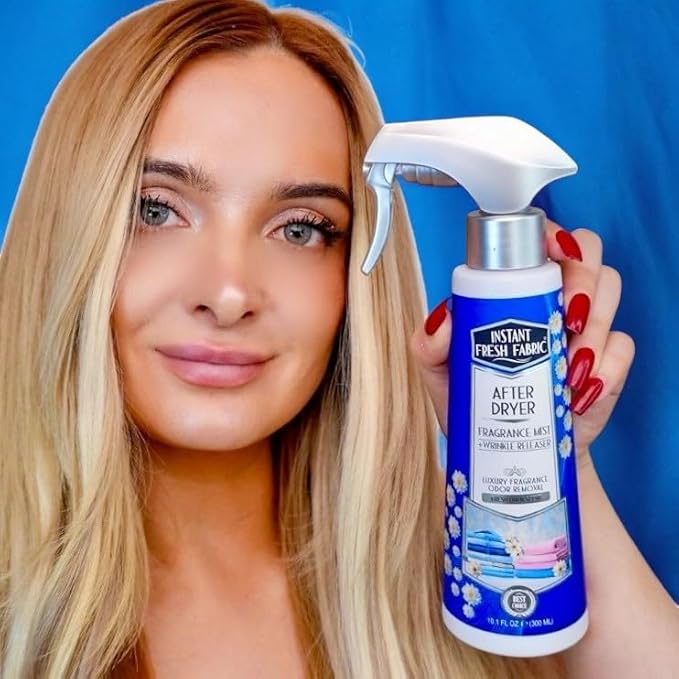 Advanced AFTER DRYER Fabric Spray Fragrance Mist, Fresh Fabric Wrinkle Release Spray Odor Remover - Laundry Scent Boosters for Home, Dorm, Anywhere - Fresh Linen Scent 10.1 Oz. - INSTANT FRESH FABRIC