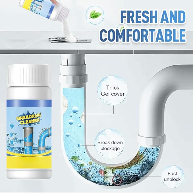 Sink & Drain Cleaner Powder, Powerful Sink Cleaner Powder for Bathroom & Kitchen Dredging (2 PCS)