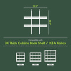 Furinno Cubicle Cube Insert, 9-Compartment Cube Organizer, Geometric Shelf Accessory, Fits into Furinno Triple Thick Cubes, IKEA Kallax, for Organizers and Storage, Black Dark Oak