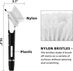 SUBEKYU Dish Brushes with Soap Dispenser, Kitchen Dish Scrubber Brushes with Handle, Dishwashing Cleaning Scrubbers for Dishes/Pans/Pots, Black, 2Pack