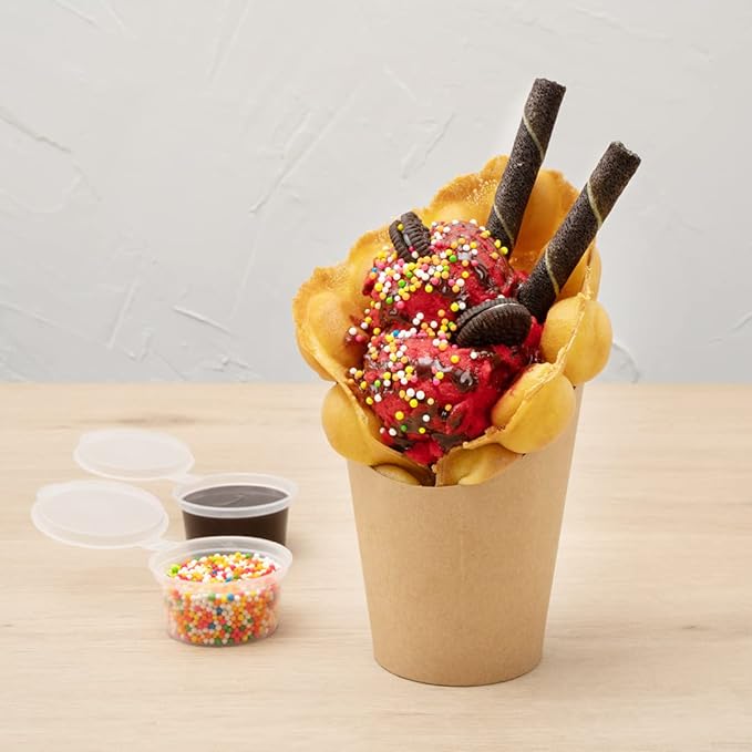 Restaurantware Bio Tek 12 Ounce French Fry Containers 100 Disposable Charcuterie Cups - Incline Design Round Kraft Paper French Fry Cups Stackable For Waffles Chips or Popcorn