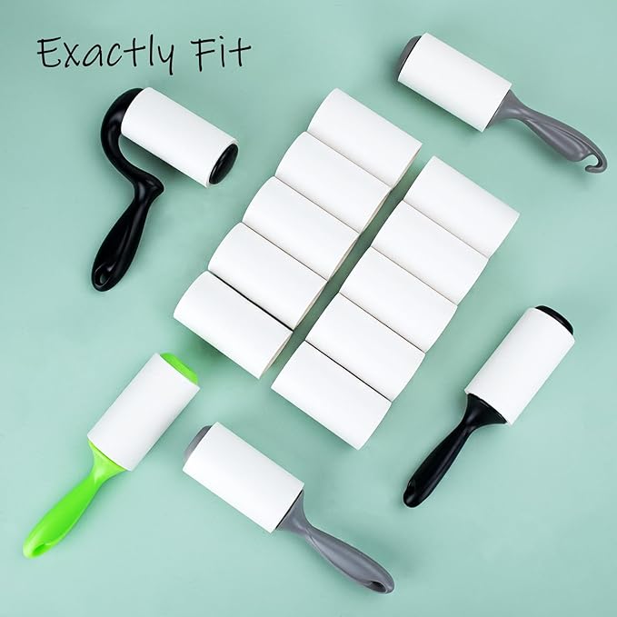 4 inch Lint Roller Refills Only for Scotch-Brite Lint Roller Replacement Refills for Pet Hair Extra Sticky 60 Sheets per Roll Pack of 10 Rolls Total 600 Sheets (Inside Dia. 1-3/4 inch)